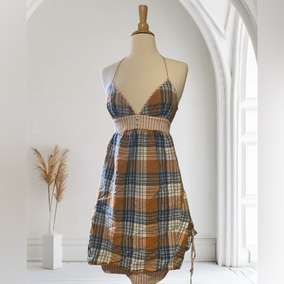 Billabong Dresses & Skirts - Billabong Plaid Halter Dress